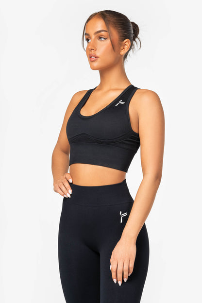 Black Elevate Crop Top - for dame - Famme - Sports Bra