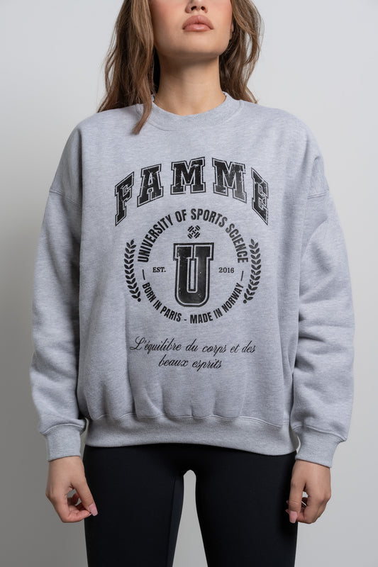 Grey University Sweatshirt - for dame - Famme - Sweatshirt